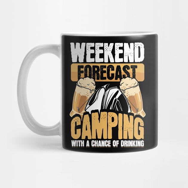 Funny Camper Weekend Forecast Camping Beer Drinking by aneisha